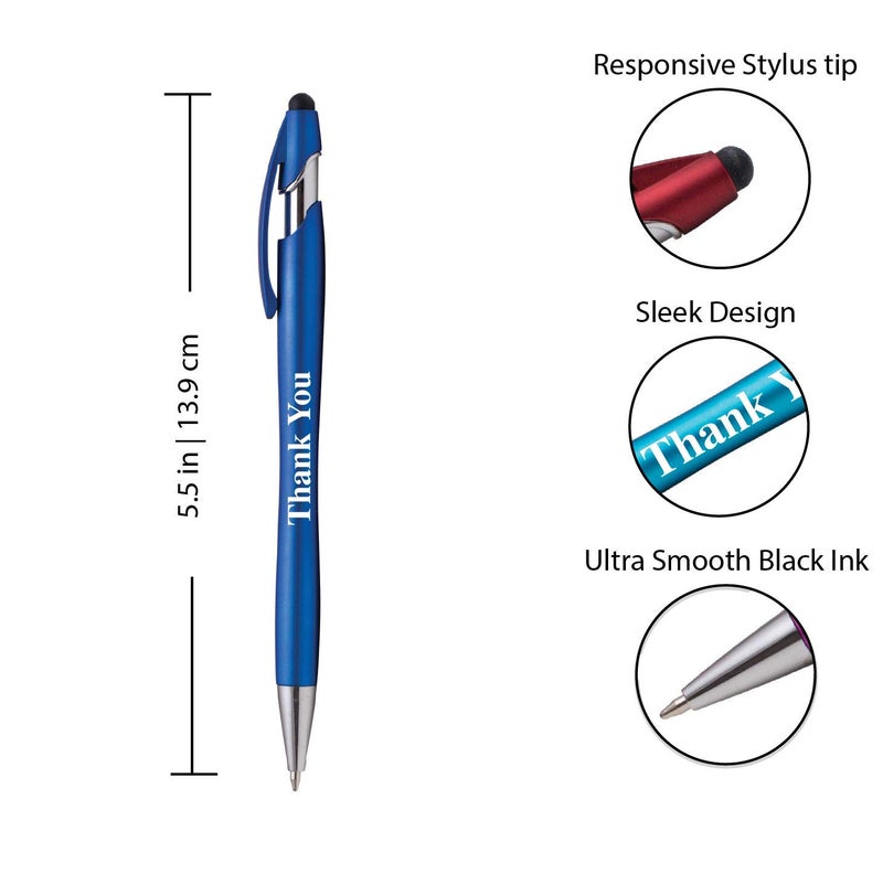 Express Pencils Thank You Gift Stylus Pens For All TouchScreen Devices - 2 in 1 Combo Pen for Events, Parties, Employee Appreciation & More (25 Pack) - Image 2